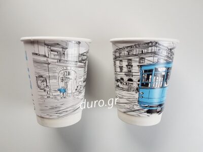Ποτήρι Χάρτινο Διπλότοιχο City Life 25τμχ (8oz/12oz/16oz) - 12oz, 25τμχ