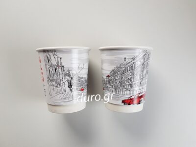 Ποτήρι Χάρτινο Διπλότοιχο City Life 25τμχ (8oz/12oz/16oz) - 8oz, 25τμχ