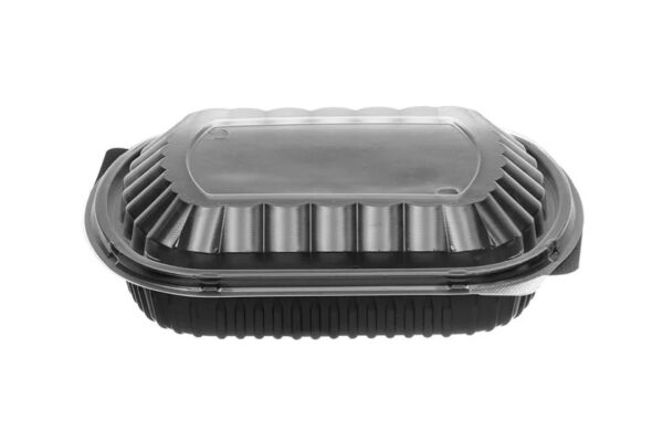 Σκεύος Μικροκυμάτων Microwave 1Θέσιο 1.200ml Με Καπάκι 50τμχ
