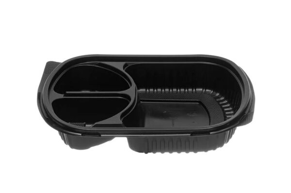 Σκεύος Μικροκυμάτων Microwave 3Θέσιο 1.000ml Με Καπάκι 50τμχ - Image 2