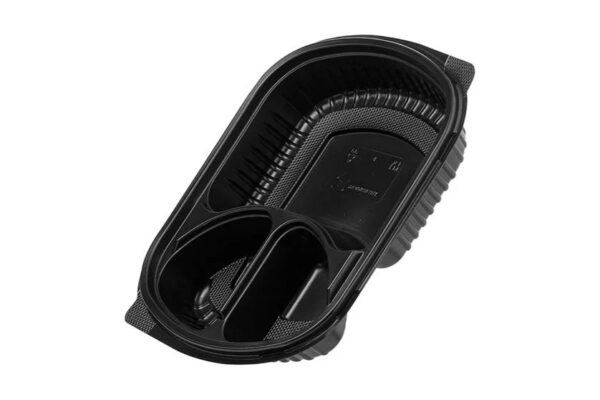 Σκεύος Μικροκυμάτων Microwave 3Θέσιο 1.000ml Με Καπάκι 50τμχ - Image 3