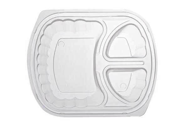 Σκεύος Μικροκυμάτων Microwave 3Θέσιο 1.000ml Με Καπάκι 50τμχ - Image 4