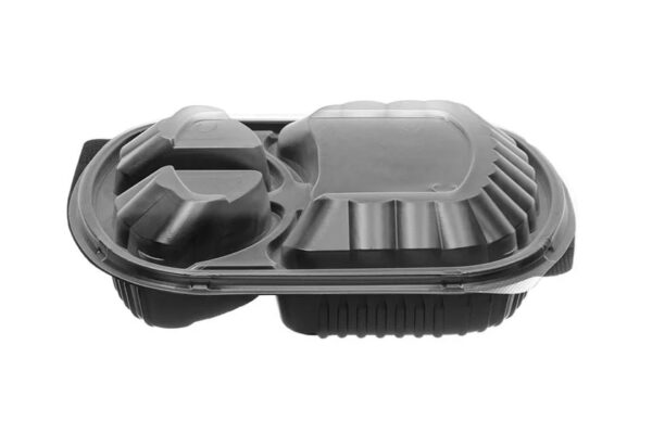 Σκεύος Μικροκυμάτων Microwave 3Θέσιο 1.000ml Με Καπάκι 50τμχ
