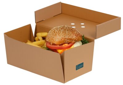 Χάρτινο Κουτί για Βurger Με Πτυχές Kraft (24x12x10cm)