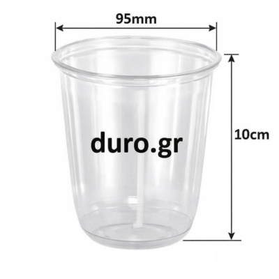 Εκτύπωση Ποτήρι Πλαστικό Διάφανο PET "U" 12oz (10cm)